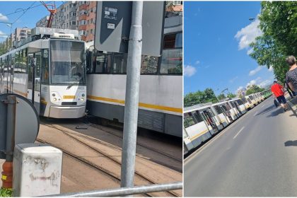 foto alte doua tramvaie s au ciocnit pe traseu in bucuresti din cauza accidentului liniile 19 si 23 au fost blocate doua ore pe bd liviu rebreanu 68308b761b2f0