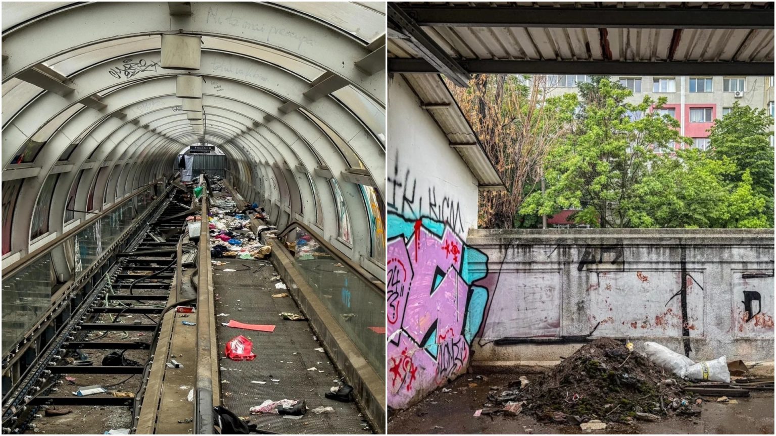 foto trotuarul rulant dintre gara basarab si gara de nord e acum o groapa de gunoi pasajul de care tine constructia nu a fost inca receptionat 6835a6117cd54