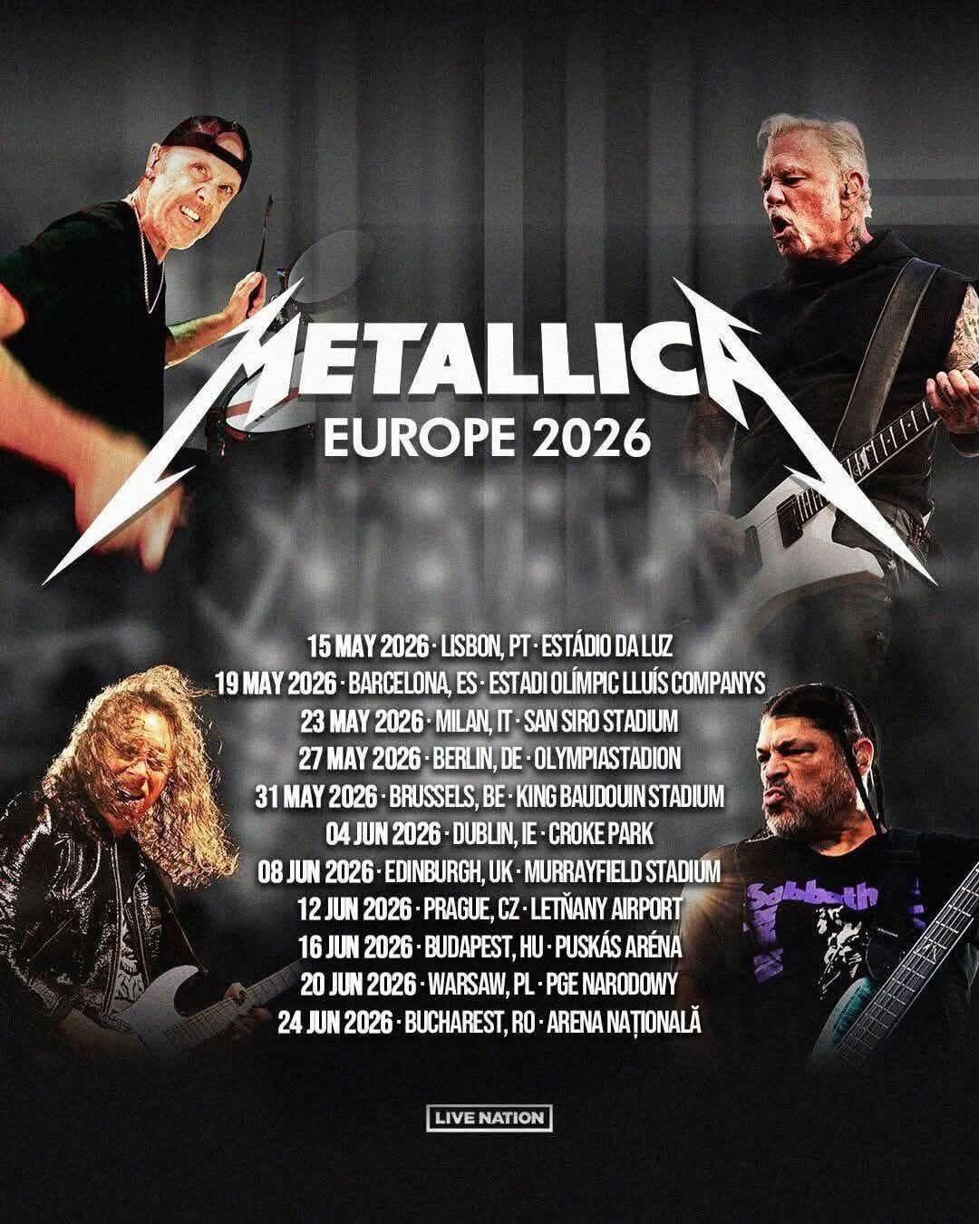 metallica revine la bucuresti in 13 mai 2026 biletele puse in vanzare pe 30 mai 682ee7a637274