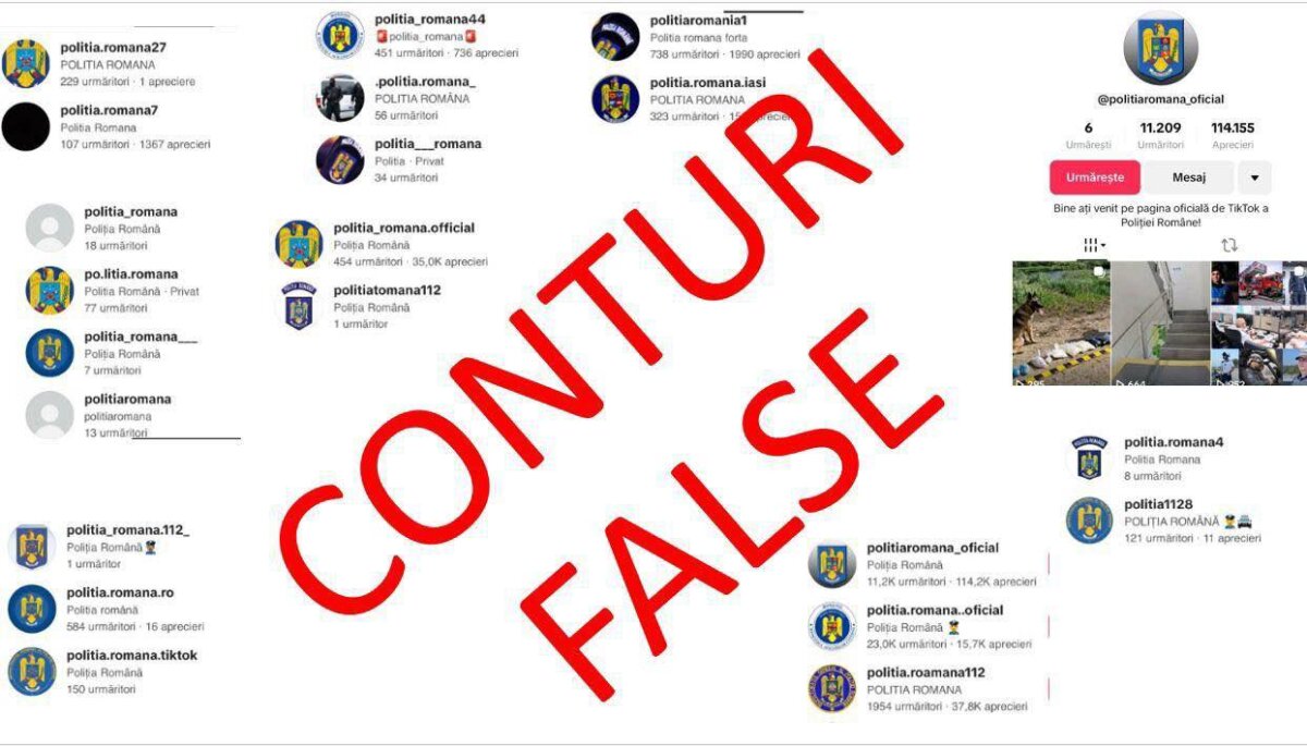 peste 160 de conturi tiktok au fost sterse pentru folosirea neautorizata a insemnelor politiei romane 6829be6d68c74