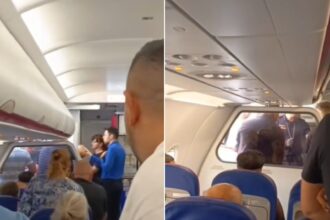 video scandal la bordul unui avion wizz air in aeroportul otopeni mai multi pasageri s au luat la bataie inainte de decolare zborul a avut o intarziere de peste 2 ore 683b0e0e4c35e