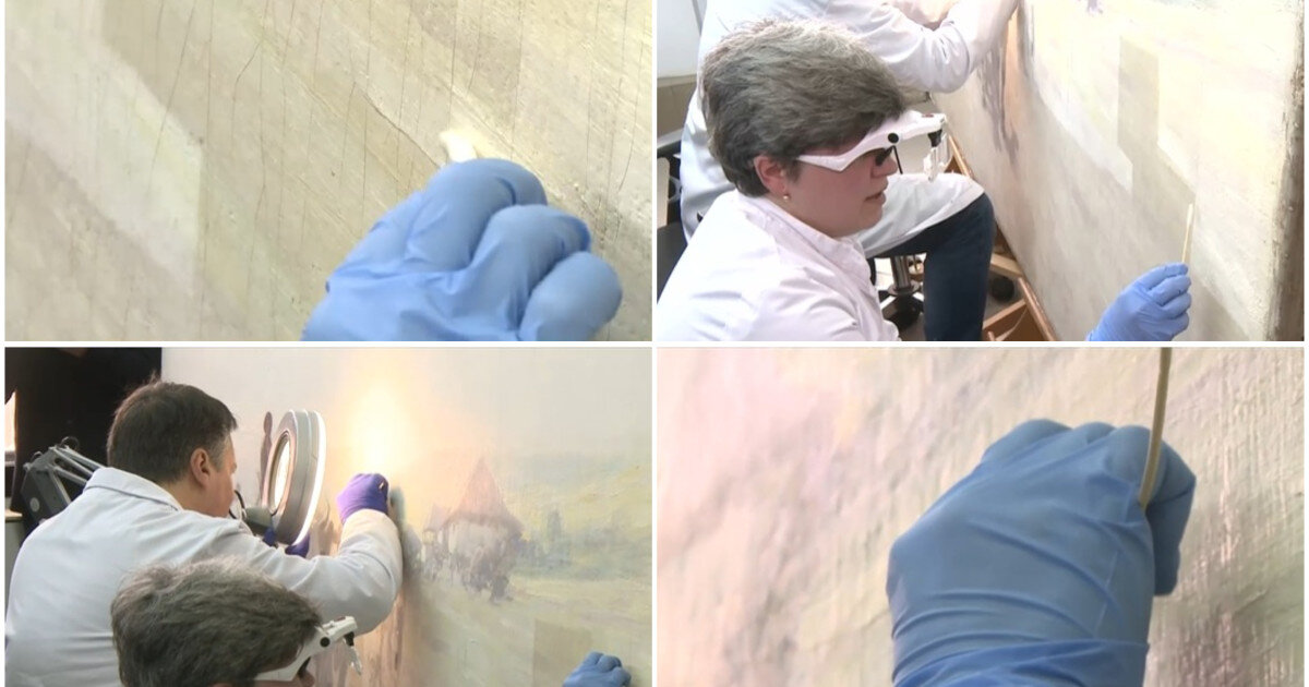 video tabloul car cu boi de nicolae grigorescu a fost restaurat cum arata cea mai mare lucrare pe panza realizata de marele pictor 683ab264aa7ad