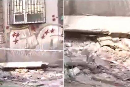 atentie cade tencuialae29aa0efb88f bucati din fatada unui bloc din sectorul 1 s au desprins si au cazut peste o masina parcata nu au existat persoane ranite 6842a9b9c01cf