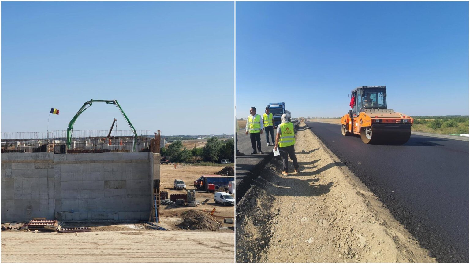 foto lotul 3 nord al a0 autostrada bucurestiului avanseaza timid putin cate putin scriosteanu au inceput lucrarile de asternere a stratului de asfalt de baza 689e235c298fa