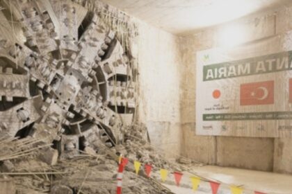 foto utilajul de forare sfanta maria a realizat primul segment de tunel intre viitoarele statii de metrou tokyo si aeroport baneasa 68a34d64e47be