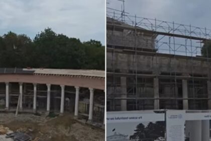 video lucrarile de refacere a teatrului de vara din parcul bazilescu sunt in grafic tuta acum se lucreaza la acoperis in curand va fi turnat betonul in partea de jos 68a5f199281f7