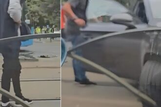 video un bucurestean a zburat cu masina prin gard si a ajuns de a curmezisul sinei de tramvai dupa un carambol linia 21 blocata o ora 68ac3d21821c3