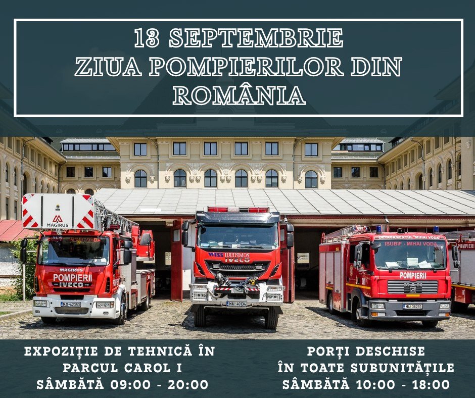 13 septembrie ziua pompierilor din romania isu bucuresti ilfov isi deschide portile pentru public 68c1ca34cc522