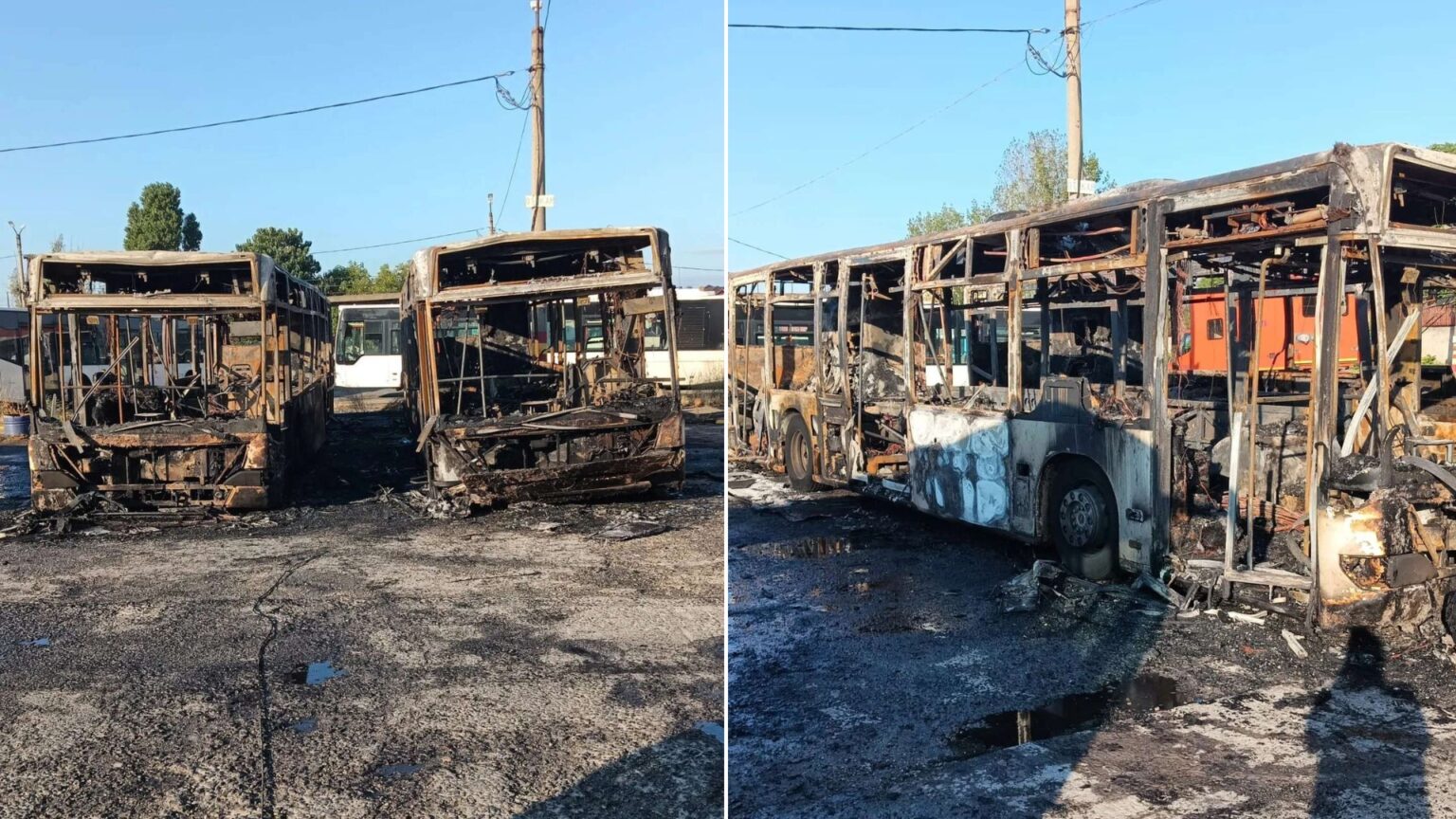 foto incendiu la autobaza ferentari unde doua autobuze mercedes citaro au fost distruse de flacari stb a constituit o comisie tehnica pentru a afla cauzele incidentului 68b7136191bce