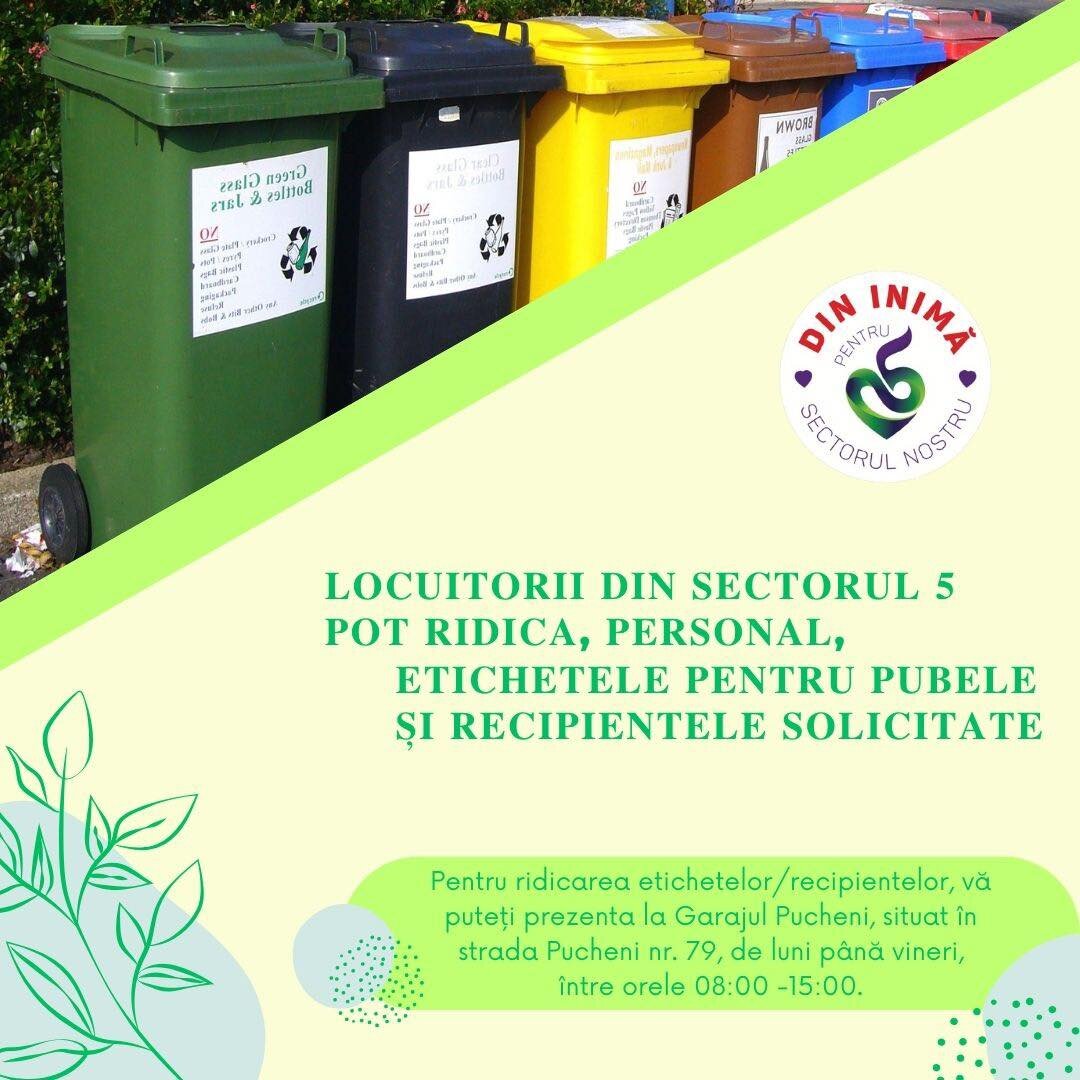 locuitorii sectorului 5 isi pot ridica personal etichetele si recipientele pentru pubele 68b6fee40ab82 1