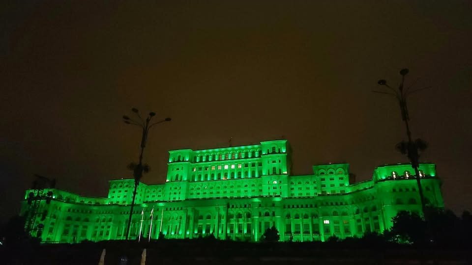 parlamentul iluminat in culoarea verde pentru a marca ziua constientizarii sindromului leigh 68cbf3abbf050