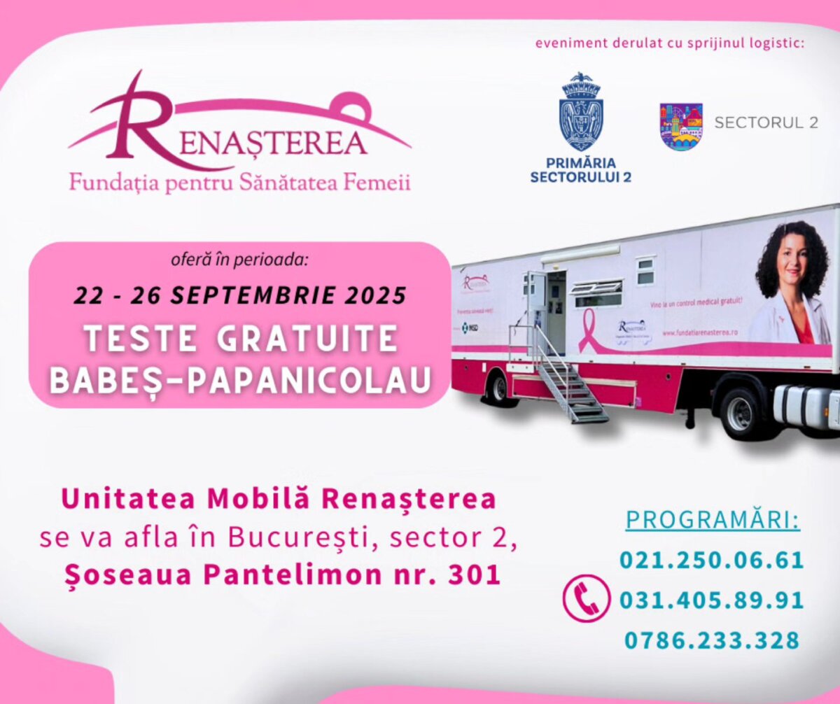 testari babes papanicolaou gratuite pentru femeile din sectorul 2 pana pe 26 septembrie 68d26f0cece5a