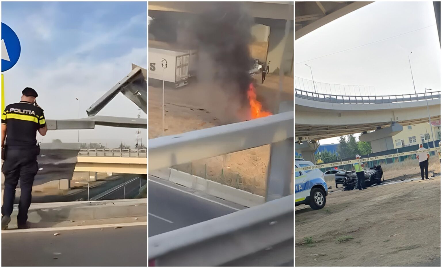 video accident cumplit pe pasaj in berceni o masina a cazut de pe pod a explodat si s a facut scrum martori a fost fatal pentru sofer si pasagerul din dreapta 68bd2c539ebe9