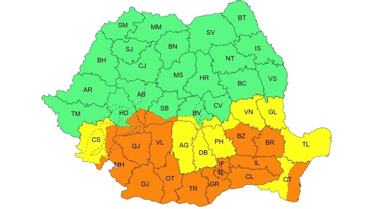dsu avertizeaza cod portocaliu si galben de vreme severa si inundatii in mai multe judete ale tarii 68dd8918cca3a