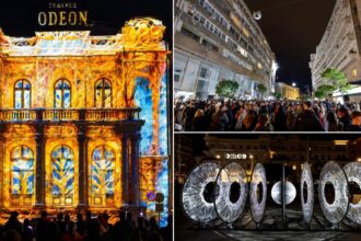 foto a inceput spotlight pe calea victoriei festivalul luminii continua tot weekendul cu 20 de instalatii sesiuni de video mapping si arta digitala 68ea1616bc4c9