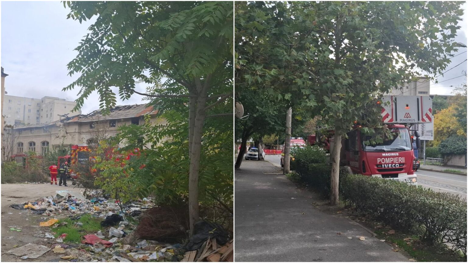 foto arde din nou fosta scoala ciocanul din cartierul evreiesc pompierii intervin asupra incendiului 68f35d3bf1846