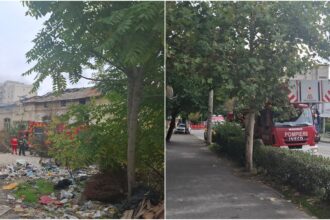 foto arde din nou fosta scoala ciocanul din cartierul evreiesc pompierii intervin asupra incendiului 68f35d3bf1846