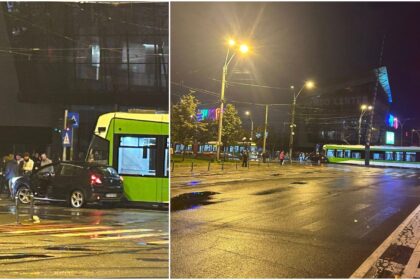 foto un tramvai si o masina s au ciocnit la prima ora la intersectia dintre strada progresului si calea rahovei 7 linii stb blocate si deviate dimineata 68e3518ff2132