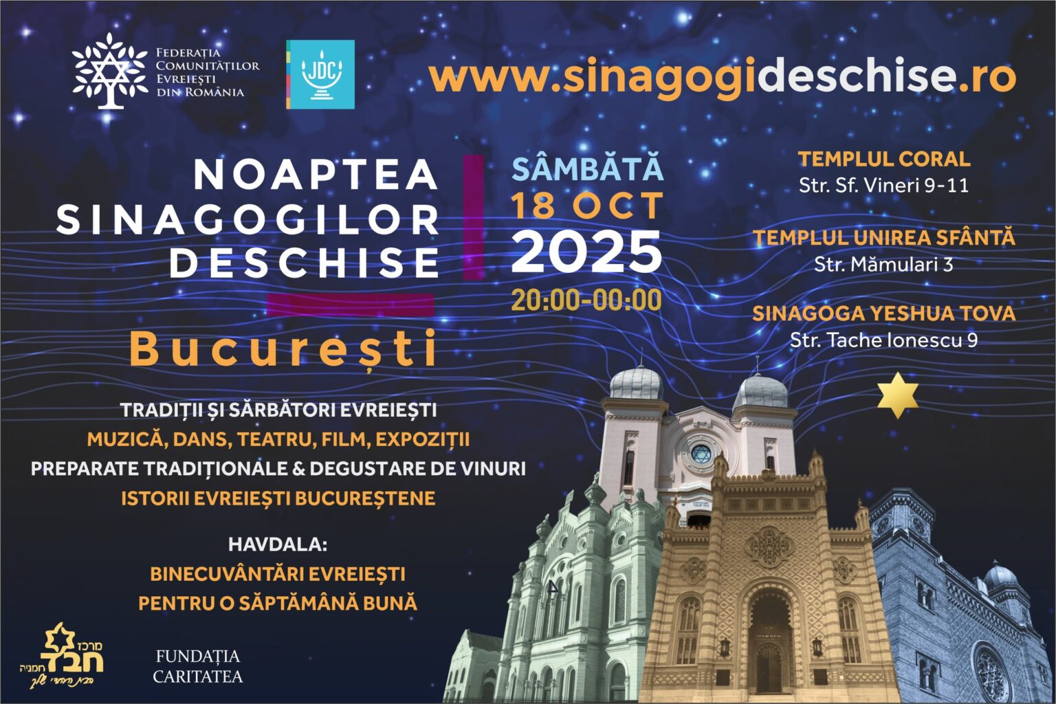 noaptea sinagogilor deschise sambata viitoare in capitala 68eb5e5b9494a