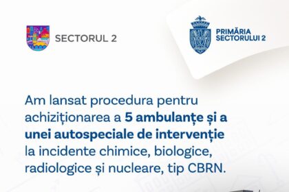 primaria sectorului 2 cumpara ambulante o autospeciala cbrn si un echipament de salvare in spatii inguste 68f713fd2a545