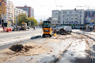 s au reluat lucrarile la linia 5 de tramvai gradul de executie 96 68fc52f4292cd