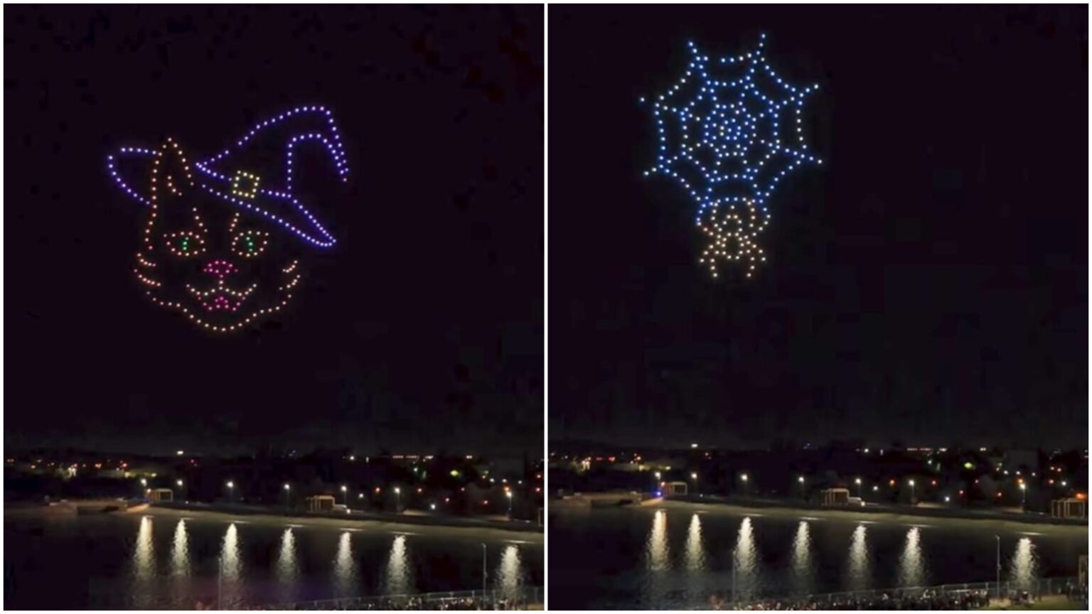 video cerul de deasupra festivalului west side hallo fest a fost invadat de fantome dovleci si vrajitoare 250 de drone au facut spectacol 68fe06af40a0d