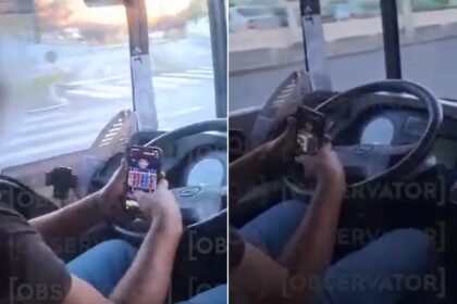 video sofer stb surprins in timp ce juca pacanele pe telefon la volan s a intamplat pe linia 220 barbatul conducand un autobuz plin de calatori 69021dfce4d6f