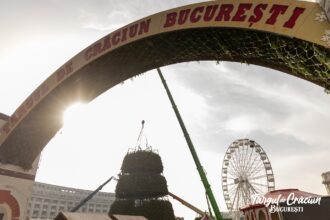 foto pregatirile pentru targul de craciun din piata constitutiei au inceputf09f8e84bradul imens prinde forma iar casutele sunt montate 691b55341e642