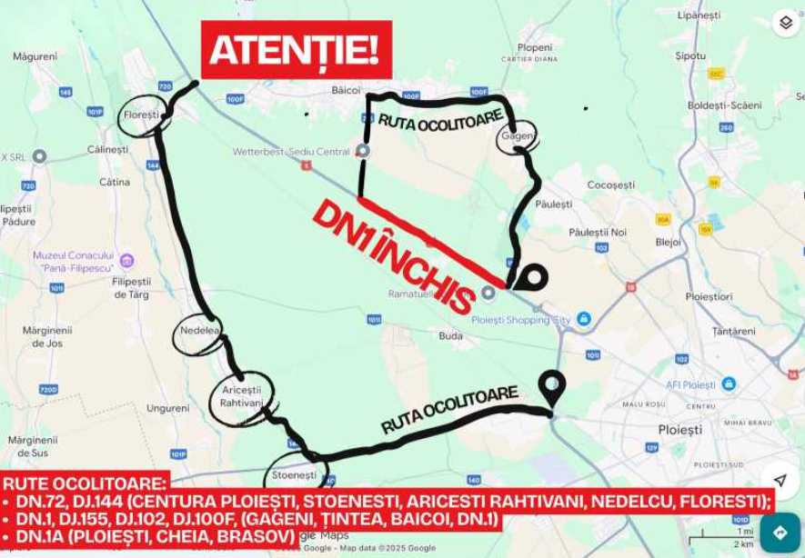 prahova trafic inchis mai multe zile pe dn 1 la movila vulpii pentru lucrari 691ee65f7a6b4
