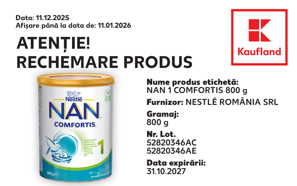 alerta alimentara nestle romania retrage de la comercializare mai multe loturi de lapte praf 693b2e36db13e