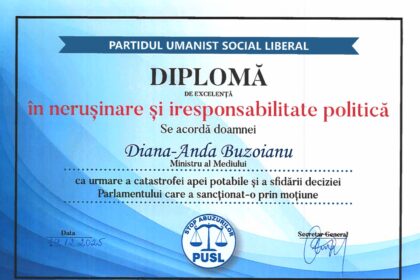 diploma de nerusinare si iresponsabilitate politica acordata ministrului mediului pusl acuza un esec major in criza apei din prahova 69452e7b7ee1f