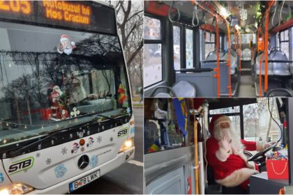 foto f09f8e85 mos craciun a condus un autobuz stb pe linia 205 din capitala bucuresteanca mi a adus multa bucurie 694ea214dde31