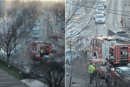 o femeie a fost lovita de o masina care a ajuns pe trotuar pe bd dimitrie pompeiu ea a fost transportata la spital 6953a056dd09c