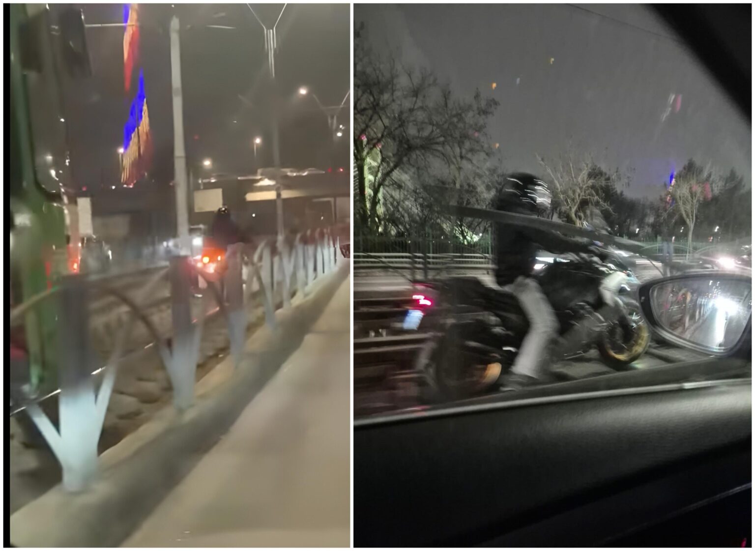 video complet ireal pe linia 41 un motociclist cutezator conduce zgaltait pe sine cu tramvaiul pe urmele lui daca o tinea la 100 nici nu simtea traversele 6931211f894f8