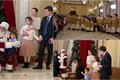 video nicusor dan alaturi de partenera si copii lui a deschis usa de la cotroceni pentru colindatori si mos craciun presedintele s a bucurat si de colacei traditionali 694bb9b308928