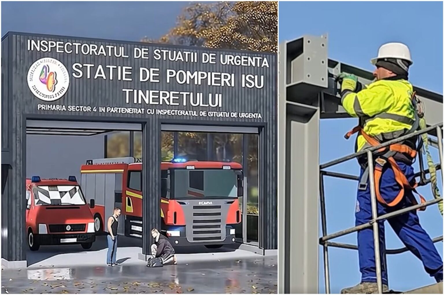 video prinde forma noua statie de pompieri isu din cartierul tineretului componentele metalice ale cladirii au ajuns in santier 693a83864e4f4