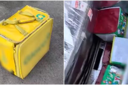 video surpriza din capitala din ultima zi a anului 2025 ascunsa intr o geanta de livrare in ea nu se afla mancare doar articole pirotehnice 69551fcf79881