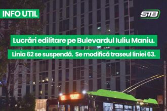 lucrari pe bulevardul iuliu maniu linia 62 se suspenda iar linia 63 circula cu traseu modificat 697b2a6d9a2f5
