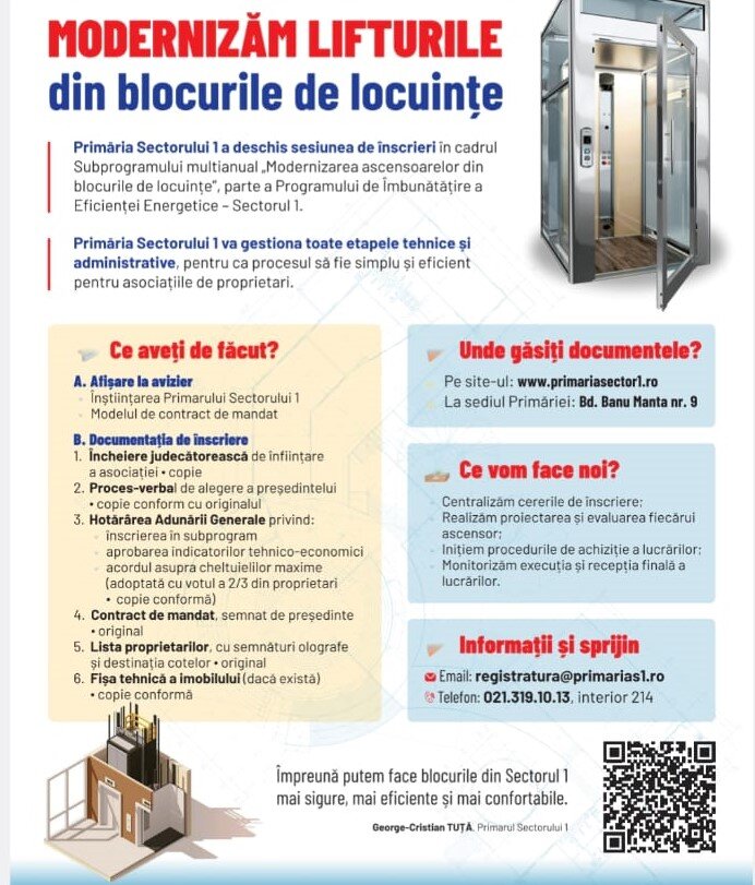 sectorul 1 lanseaza inscrierile pentru modernizarea ascensoarelor din blocuri locatarii contribuie cu 10 la costuri 697b5e0f34286