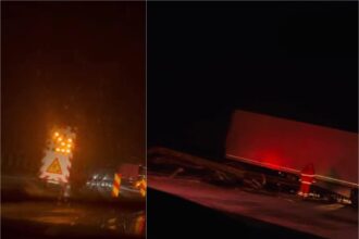 video mare atentie la drum pericol de derapaj accident teribil azi noapte pe a3 cu tir intrat in parapet si ajuns pe contrasens pe sensul spre bucuresti 69632e6a09c62