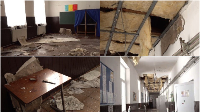 video scoala distrusa de grindina ploaie si nepasare primaria nu are bani nici de salarii cum arata acum cladirea s a ales praful 6992af6f54d1b