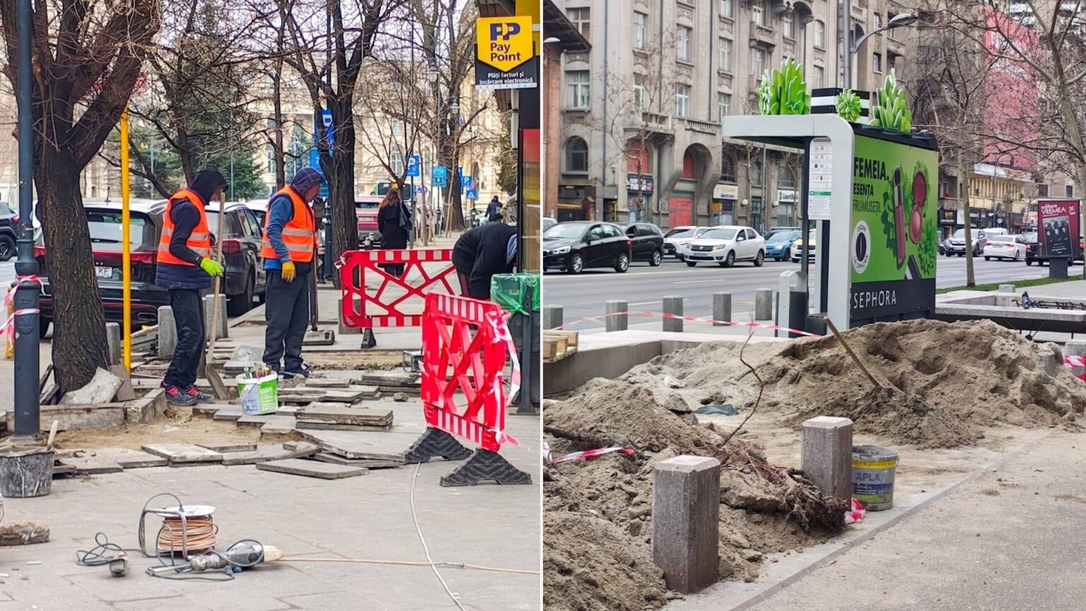 foto a inceput repararea trotuarelor de pe bd magheru pmb promite ca cel mai tranzitat bulevard de catre turisti va fi readus la viata 69bfd9e764f47