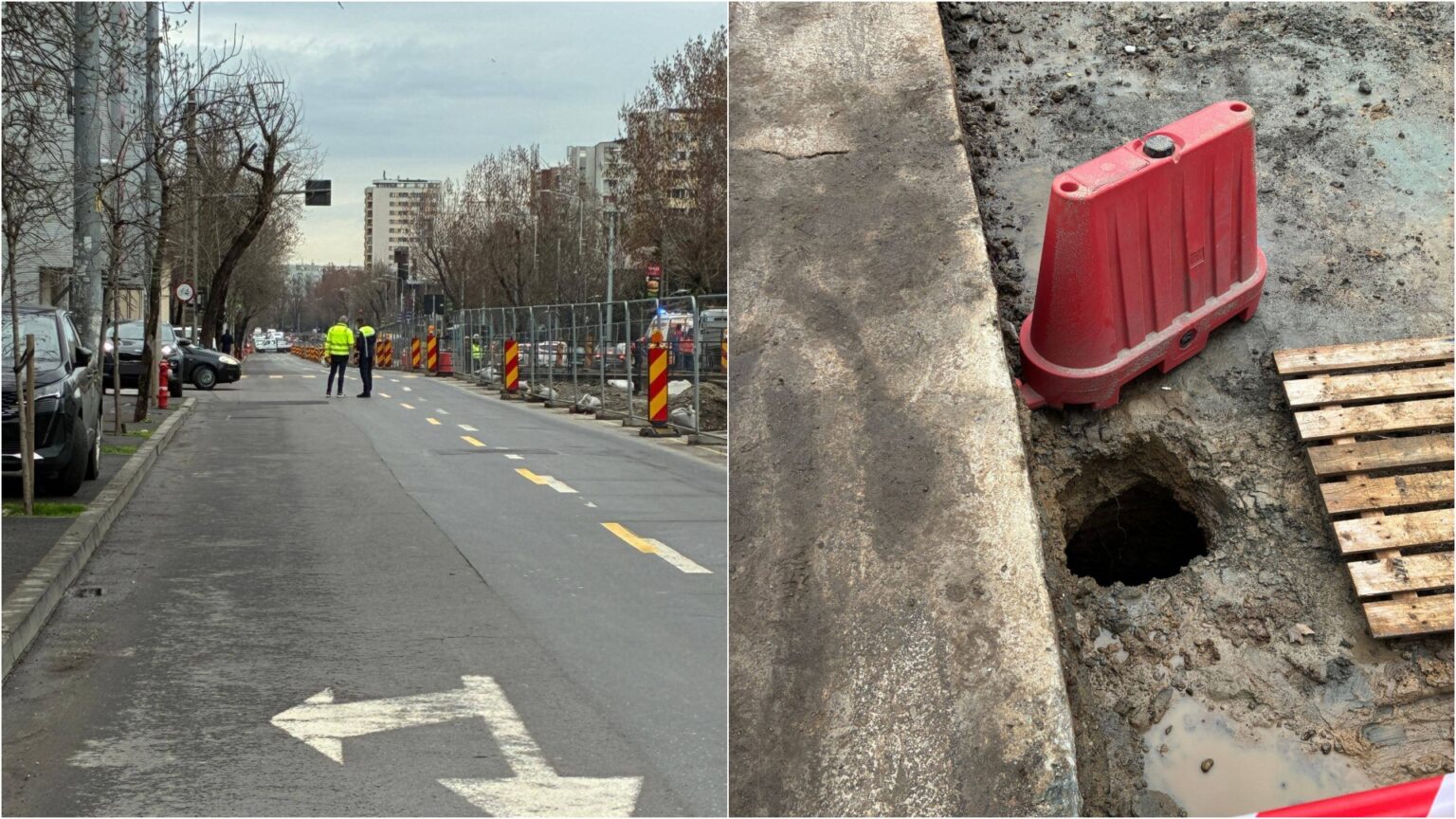 foto ce au descoperit constructorii pe bulevardul basarabia unde s a surpat asfaltul in timpul lucrarilor la sinele de tramvai traficul e si mai restrictionat 69ca77a1e3dca