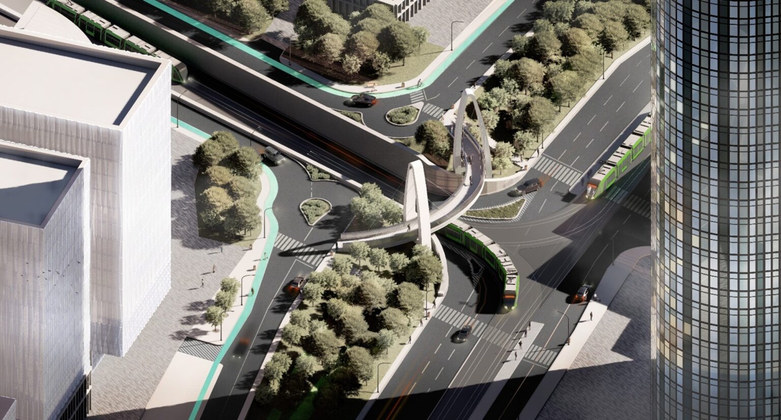 foto cum va arata bd dimitrie pompeiu dupa transformare tramvai pana la barbu vacarescu si o pasarela pietonala cu aer sf dar mai sf e cand va fi gata 69ba84d9418f1