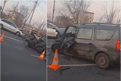 video accident ingrozitor dimineata in bucuresti pe podul fundeni doua masini s au ciocnit frontal ambele s au facut zob trafic blocat in zona 69b8fb1220cea