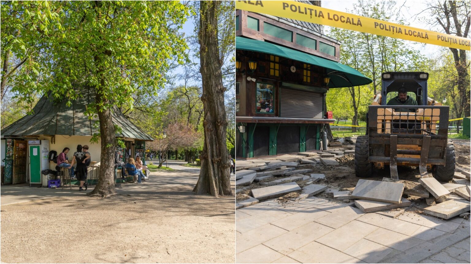 foto demolition day in cismigiu pmb scoate toate cascarabetele ilegale din parc raman doar chioscurile cu autorizatie 69e22df6b73aa