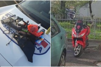 foto un barbat a fost prins de politistii locali din s3 cand incerca sa fure un scuter folosind un flex el facea parte dintr o retea infractionala 69df35453c313