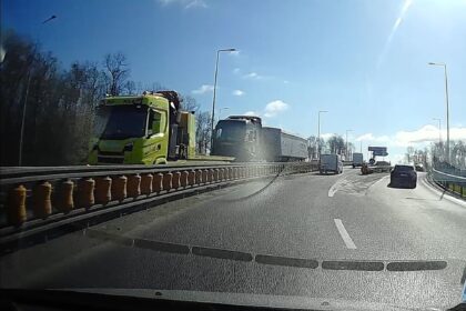 un tir plin cu cereale s a infipt in separatorul de sensuri de pe breteaua de la jilava spre autostrada bucurestiului a blocat urcarea pe a0 69d616e1bbcdc