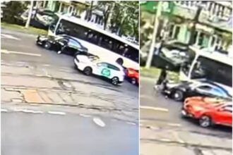 video momentul in care un bucurestean isi iese din minti in trafic coboara din masina da cu pumnii intr un autobuz scoate pistolul si l indreapta spre soferul stb 69f081ee84116